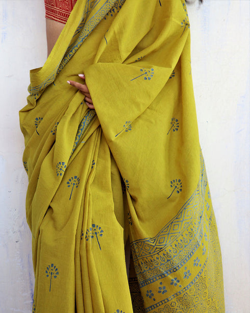 Kimana Hand Block Printed Cotton Saree